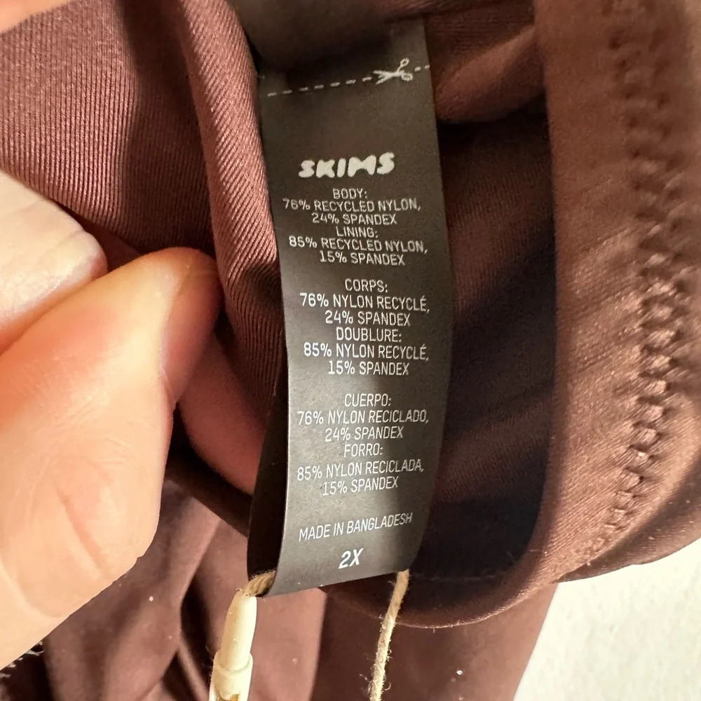 NWT SKIMS Cocoa Swim One Shoulder Monokini Size 2X